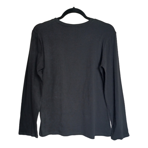 NK;AK "Good Vibe" White Spellout Long Sleeve Black Top X-Large NWT - Picture 2 of 7